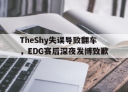 爱游戏平台官网下载电脑版-TheShy失误导致翻车，EDG赛后深夜发博致歉